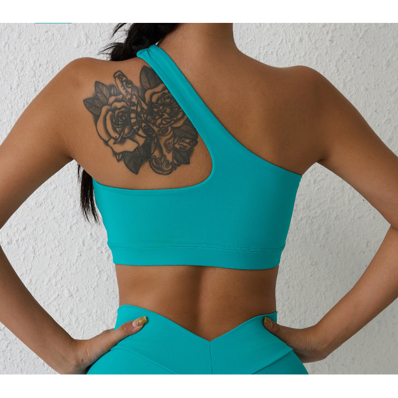 One-shoulder Fitness Yoga Bra