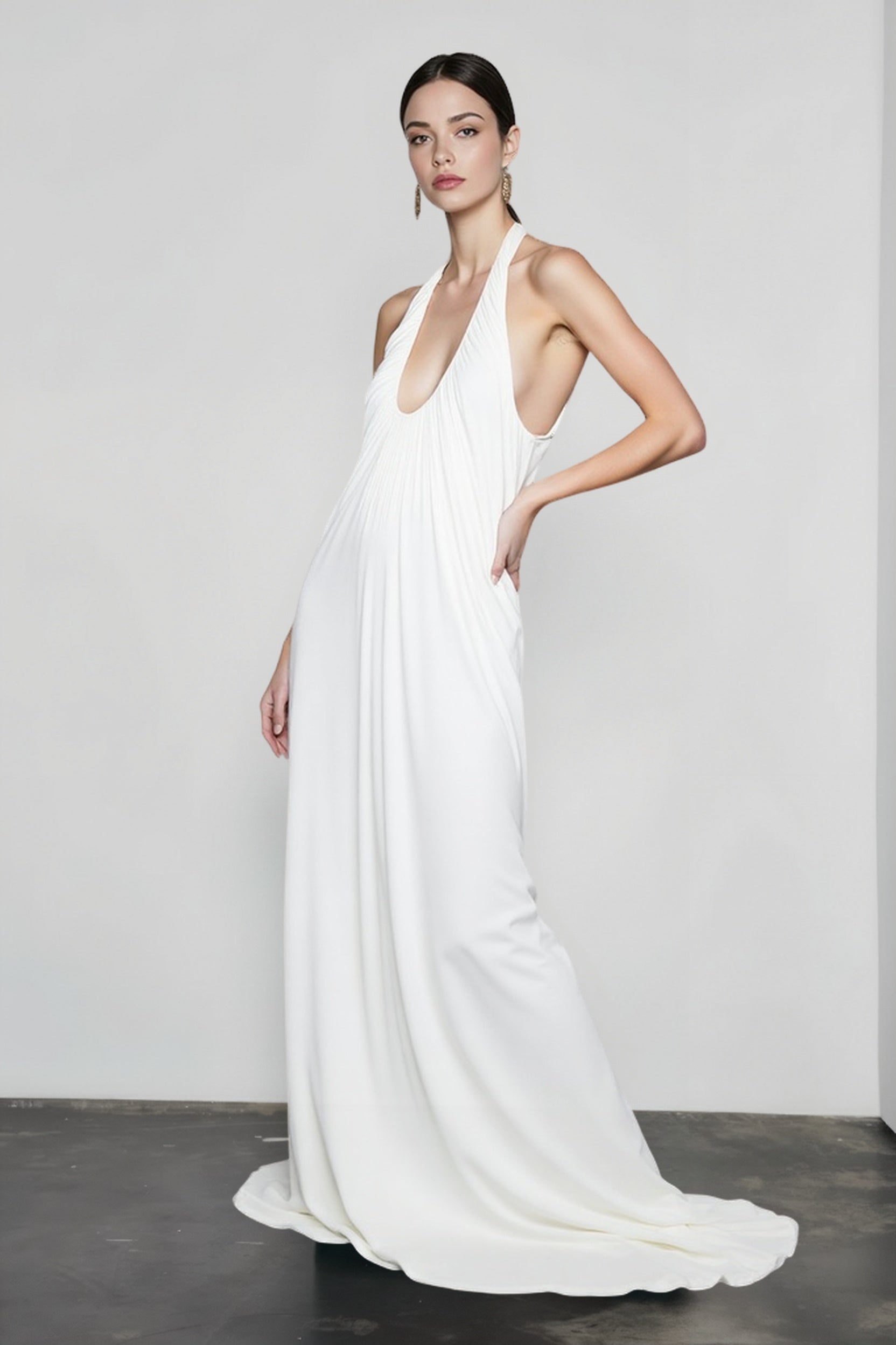 Sheer Backless V Neck Vacation Dress