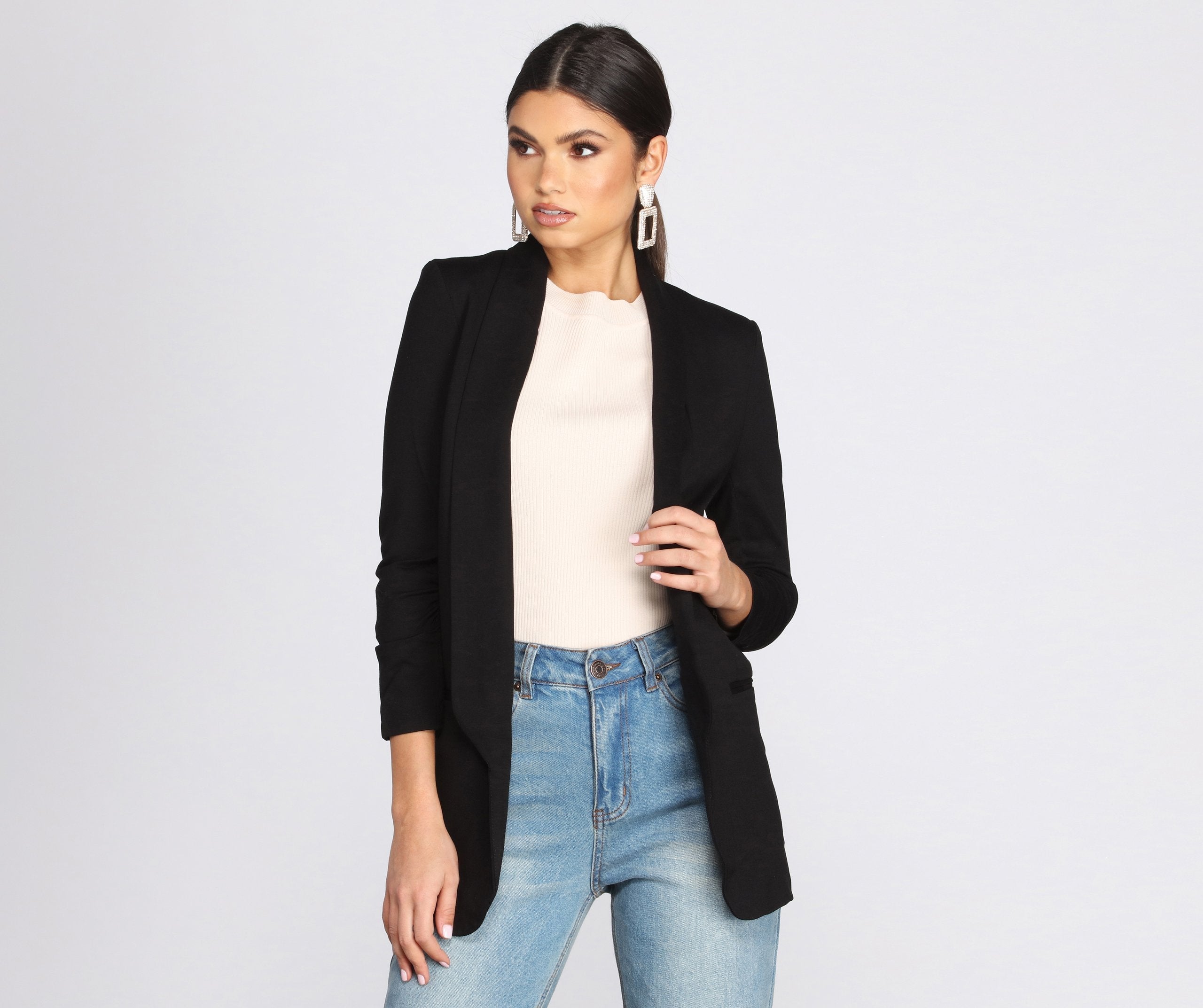 Boyfriend Blazer - Set The Rules Black / S Casual Woven Jackets