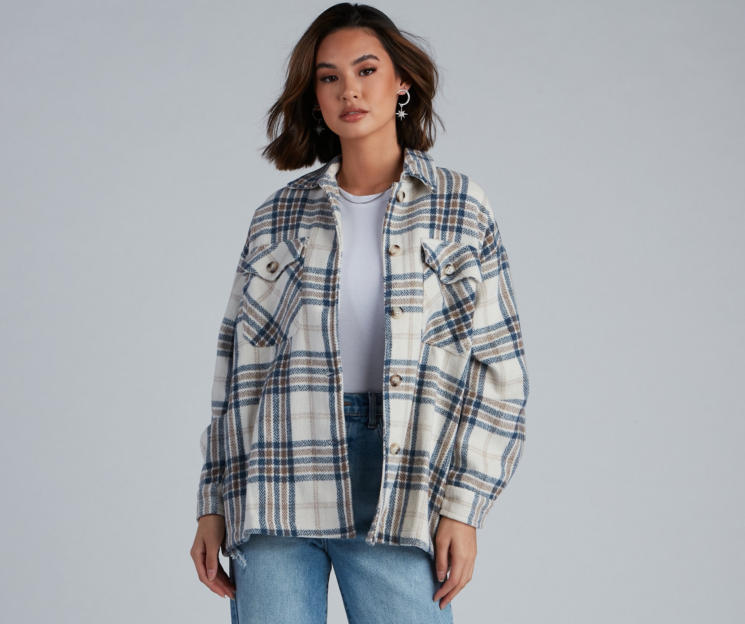 Plaid Shacket - Chill Out Beige / S Casual Woven Jackets