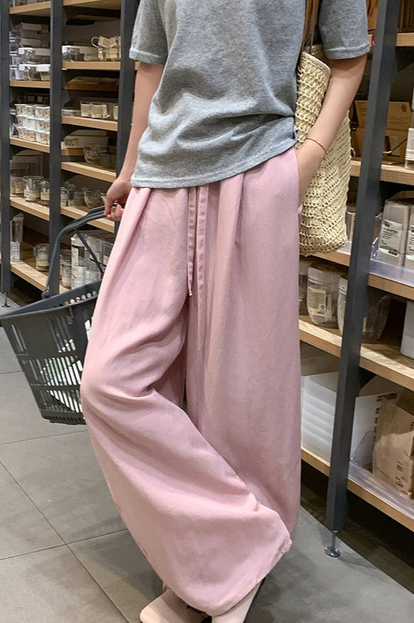 Tencel Linen Relaxed Wide Leg Pants