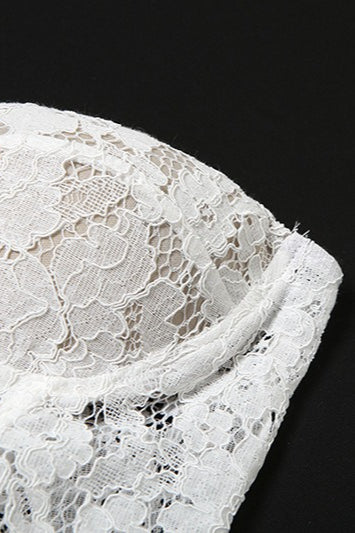 White Lace Bustier Bodycon Dress 6