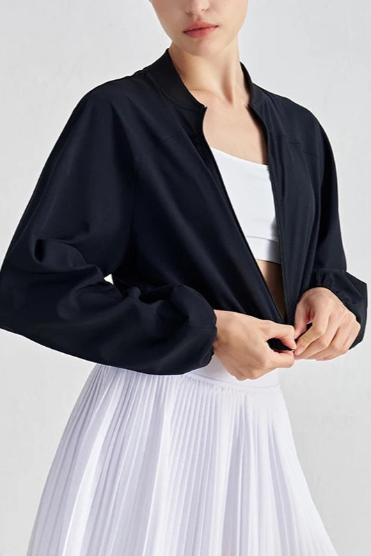 Cropped ZipUp Athletic Jacket