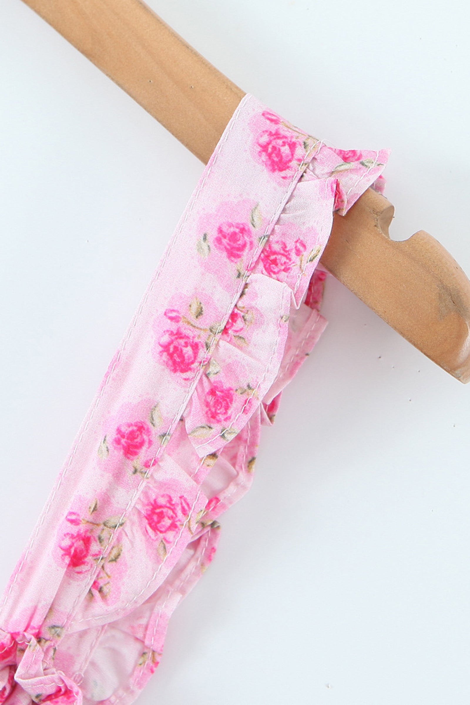 Pink Ruched Bodycon Ruffled Mini Dress