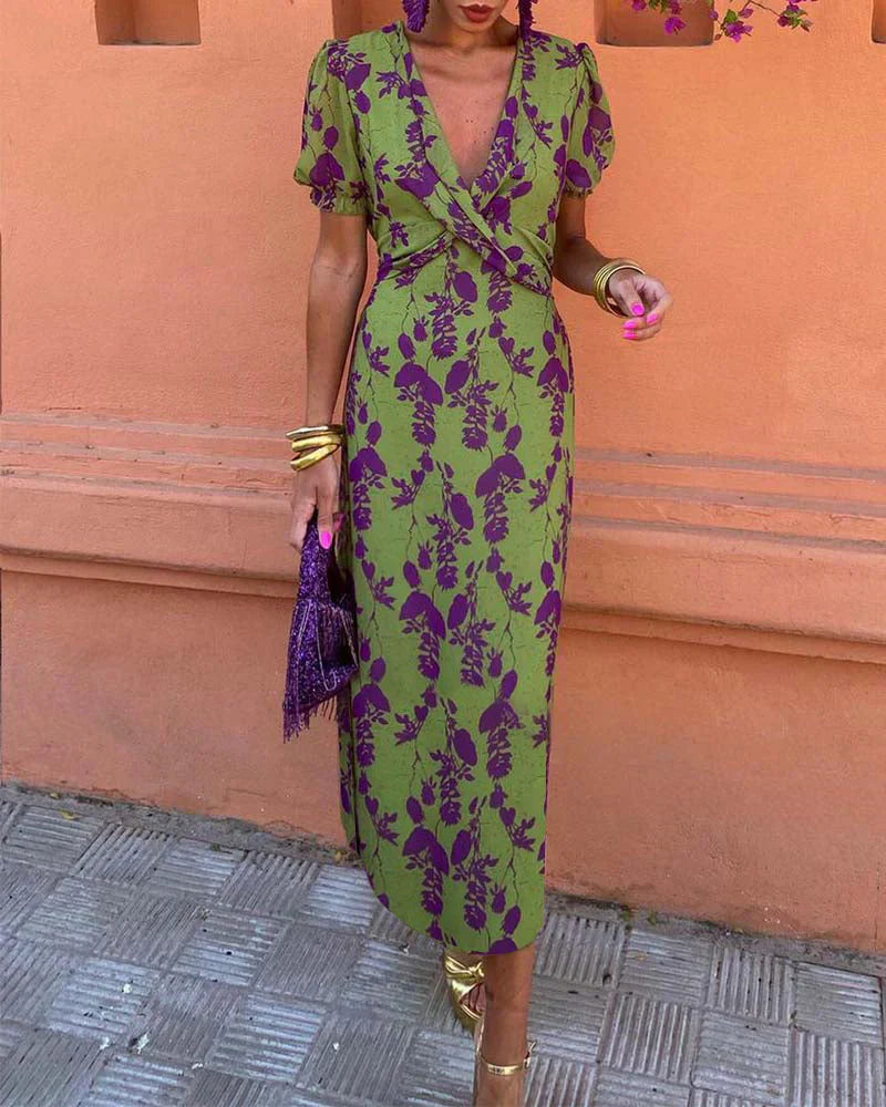 Aurelia Luxe Dress with Puff Sleeves Chic Silhouette Collection