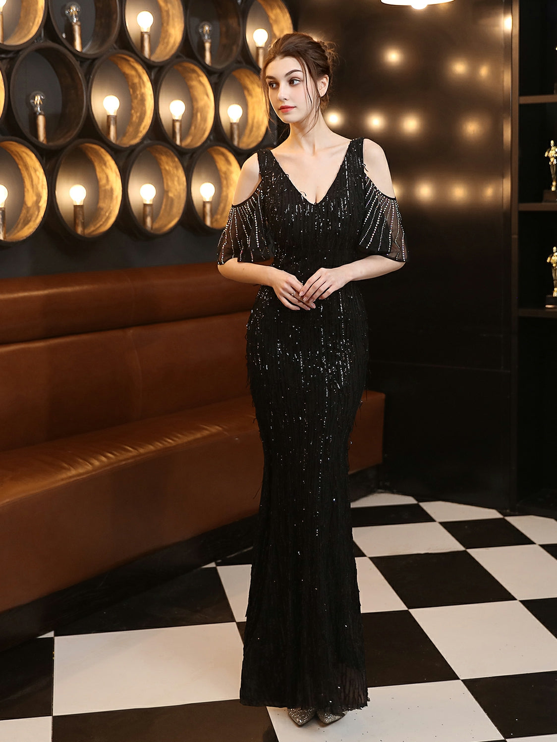Tassel Beaded elegant evening dress