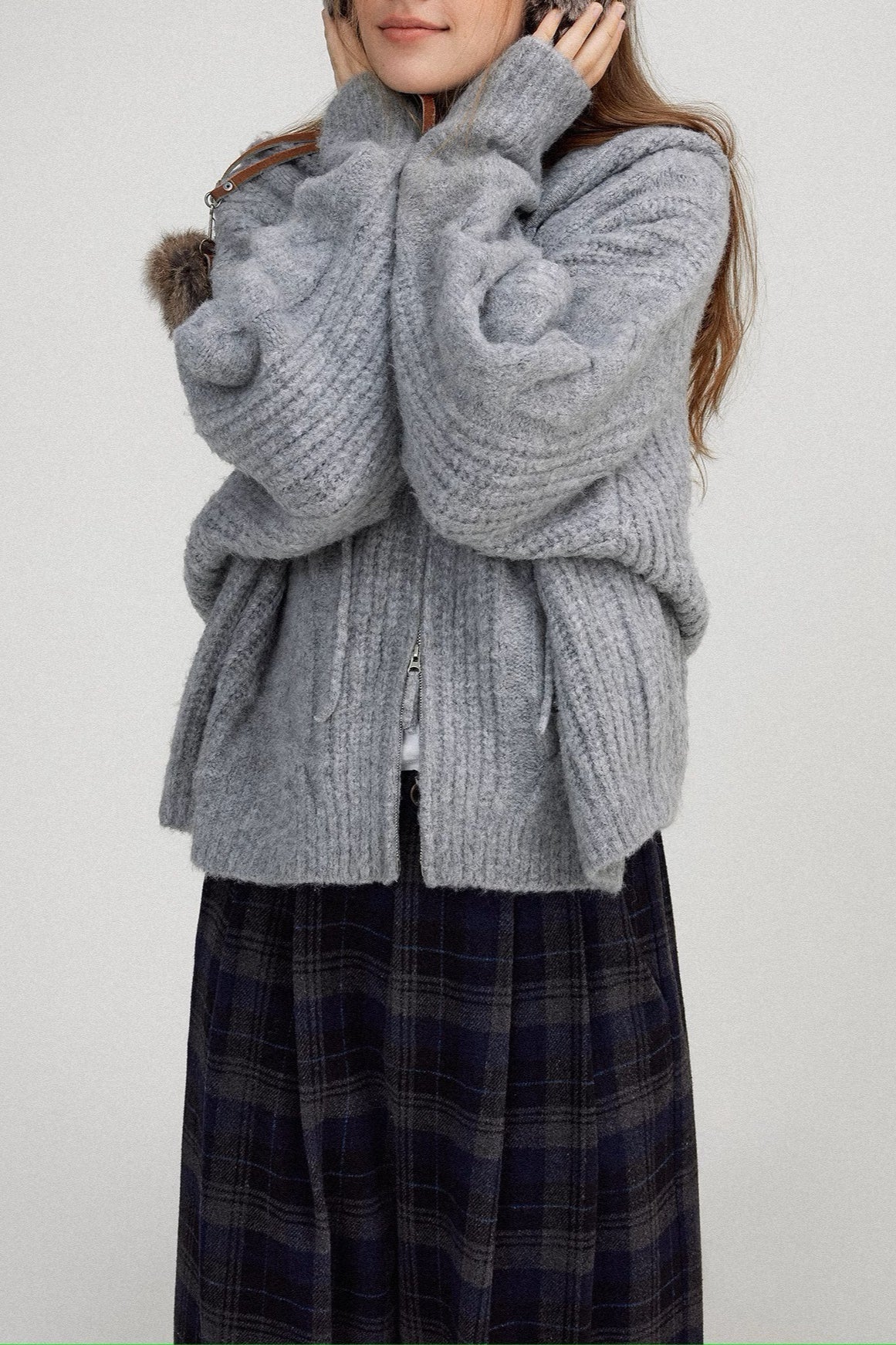 Cable Knit Hooded Soft Wool Cardigan