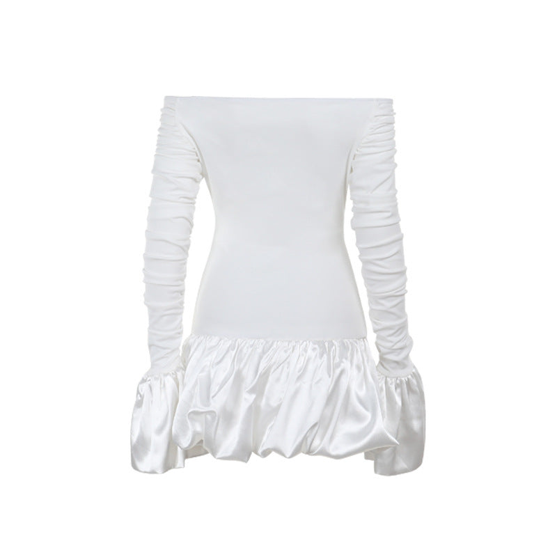Frostene Off Shoulder Mini Dress White