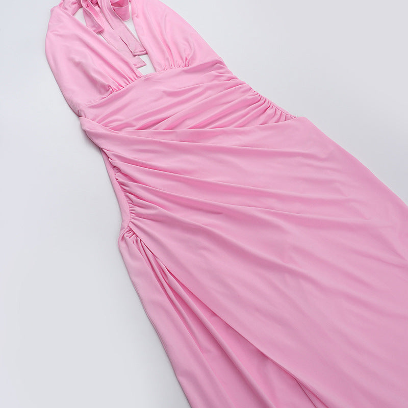 Rosier Slit Dress Pink