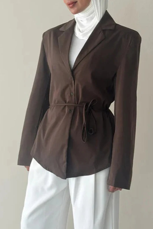 Laceup Waist Fitted Blazer