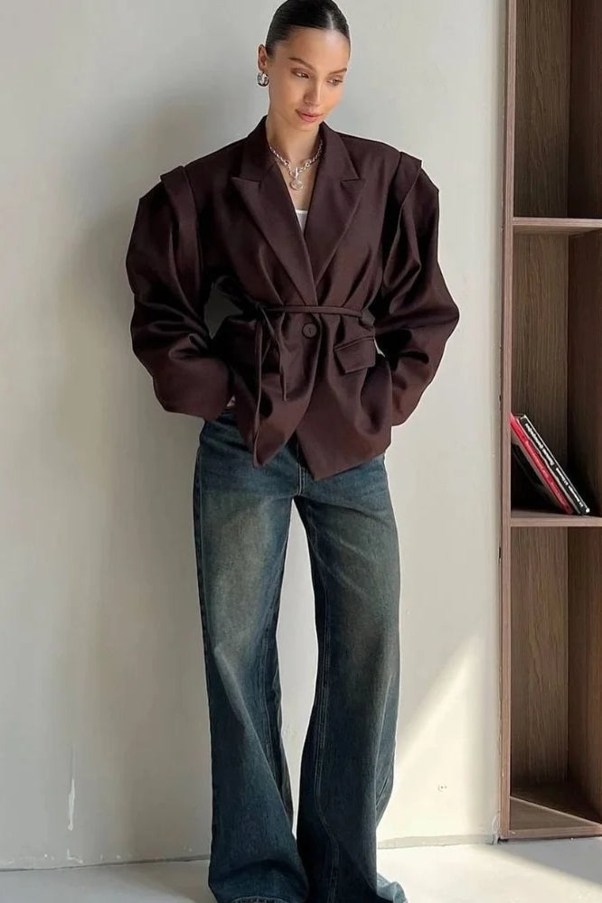 Long Sleeve Laceup Office Blazer