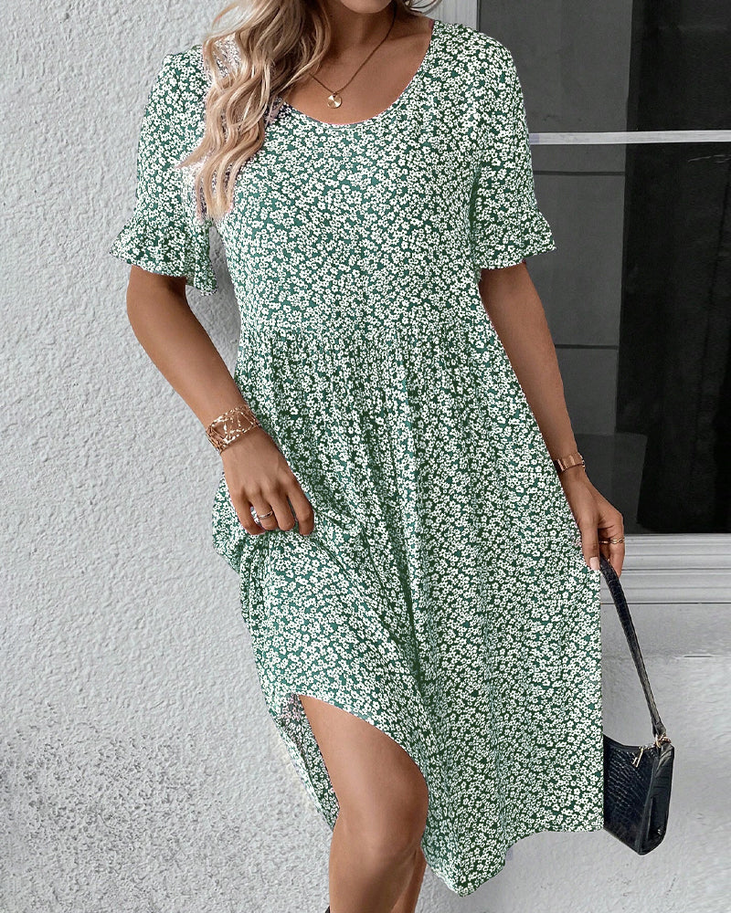 Elena Statement Floral Midi Dress Everyday Luxe Edit