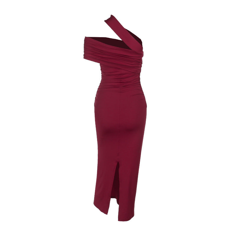 Horres Midi Dress Maroon