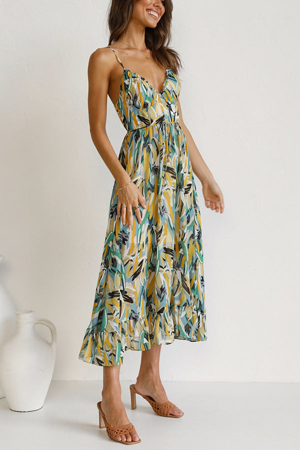 Lilia Statement Colorful Midi Dress Boutique Collection