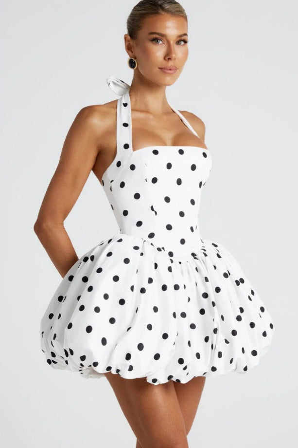 Halter Tie Bow Puffy Tulle Hem Mini Dress 23