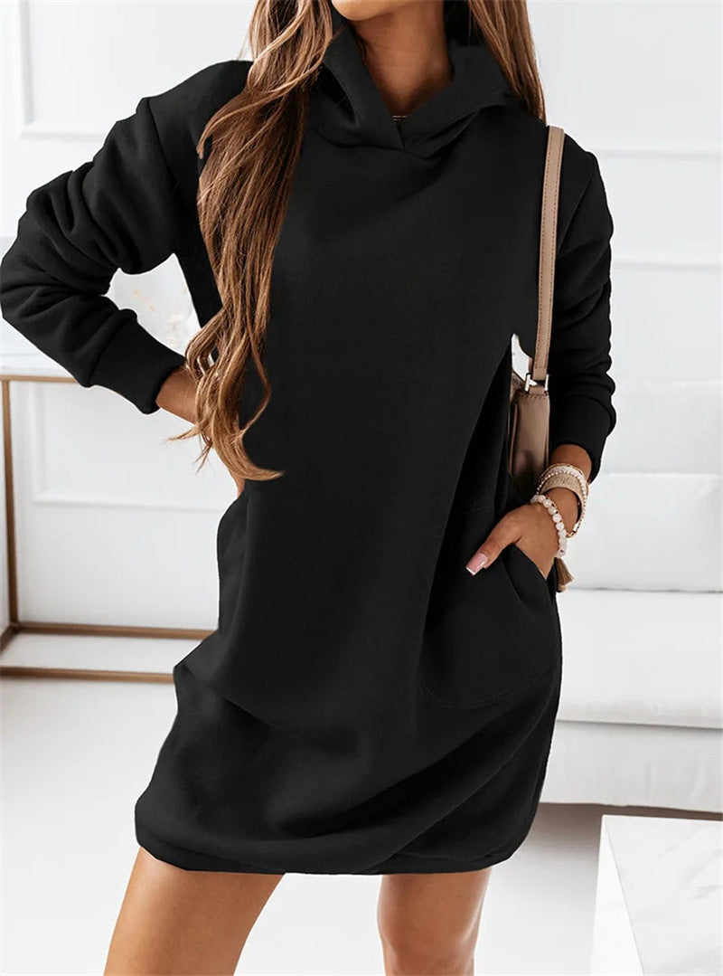 Ileana Womens Hooded Dress Modern Dress for Comfort Fit Design