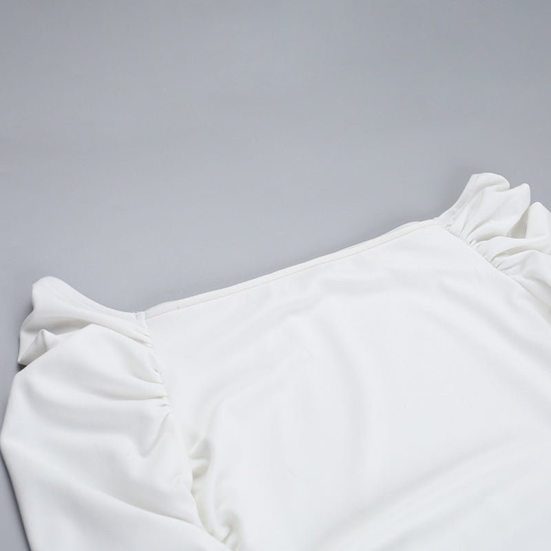Frostene Off Shoulder Mini Dress White