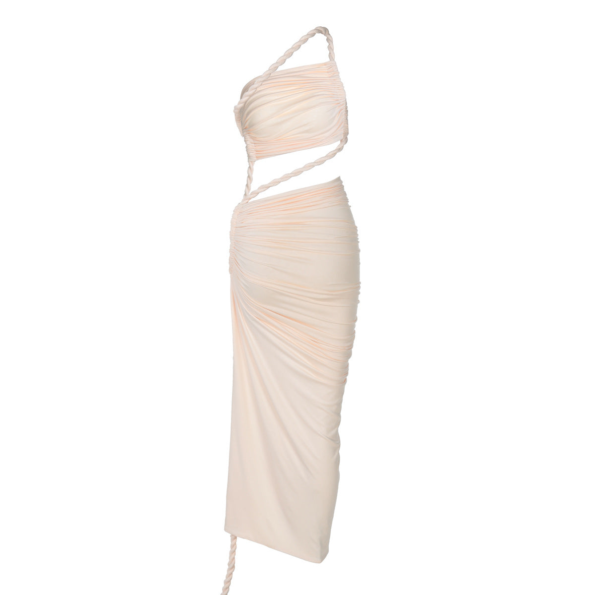 Delia Asymmetrical Dress Beige