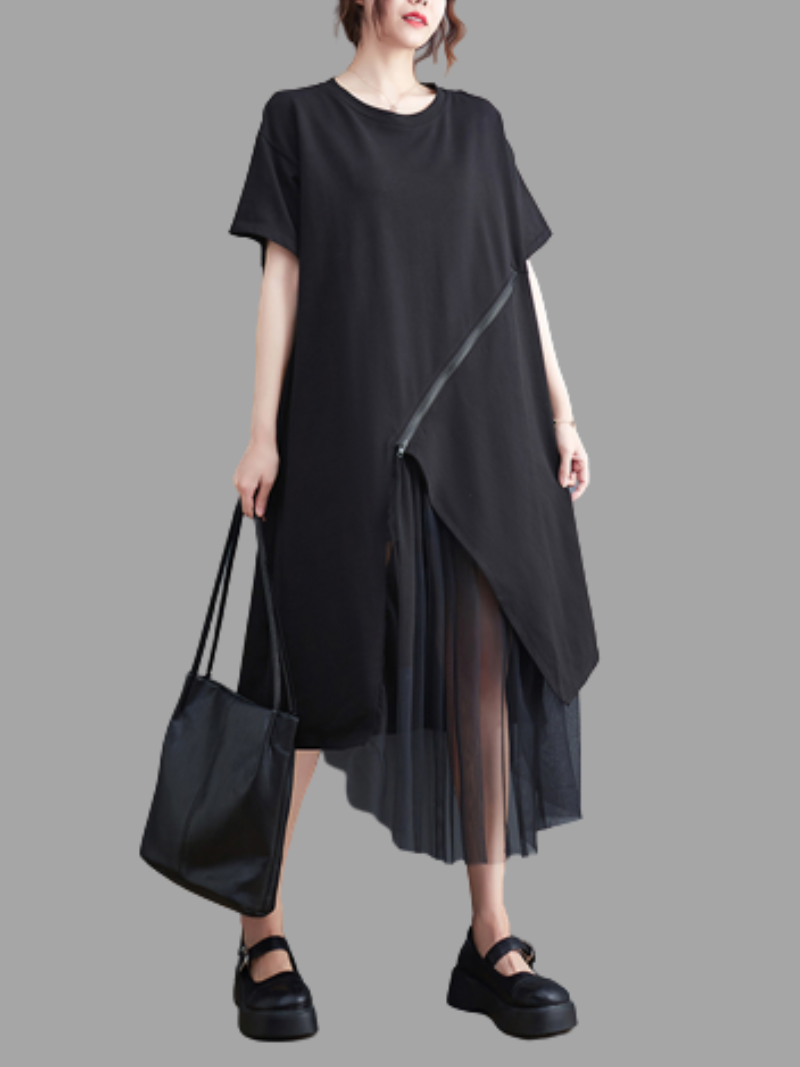 Keep Moving Round Neck A-line Dress