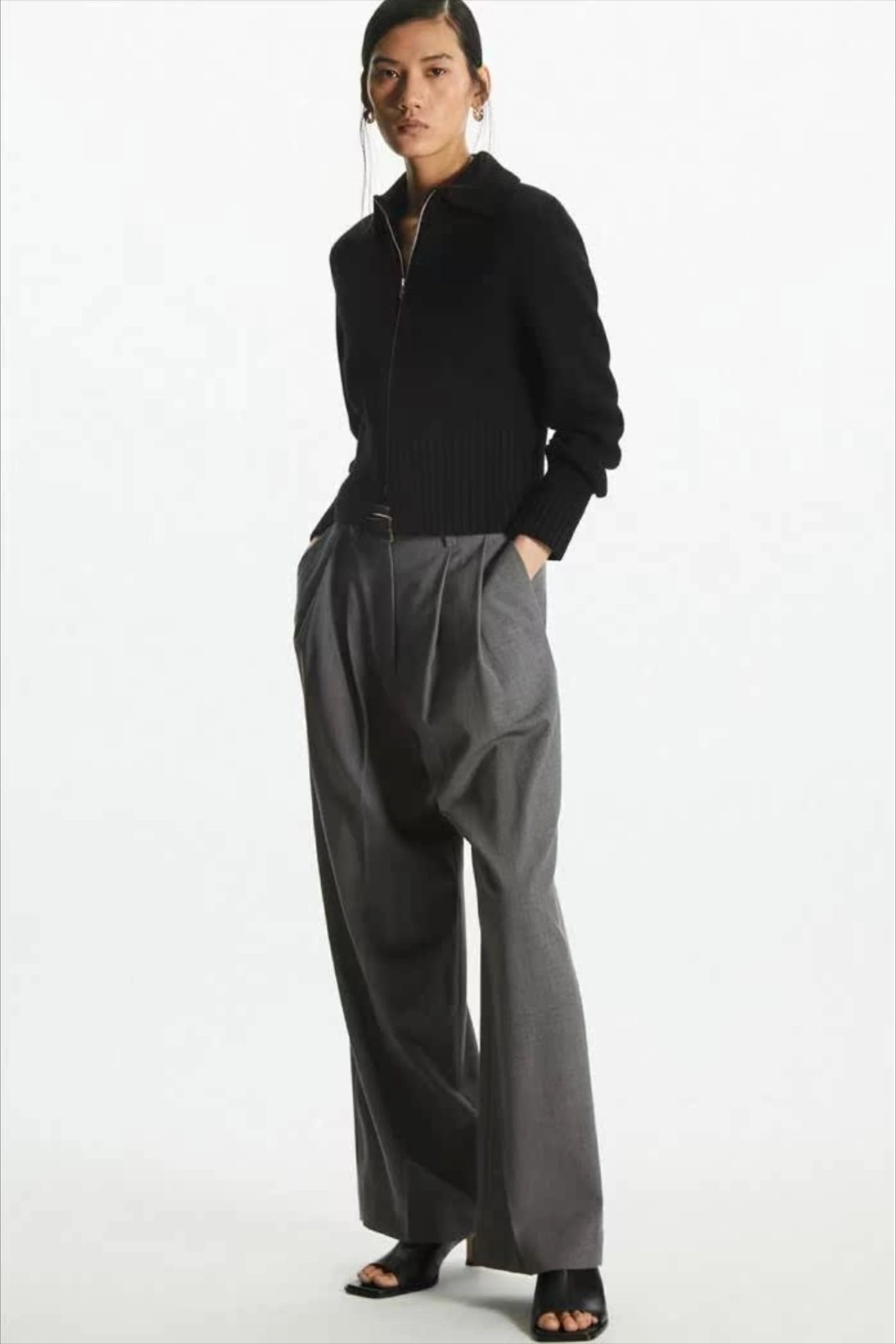Wool Blend Short OpenNeck Cardigan