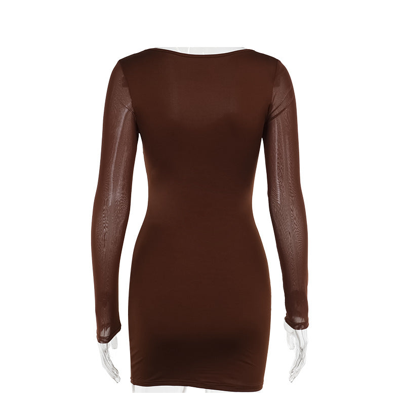 Connie Mini Dress Brown