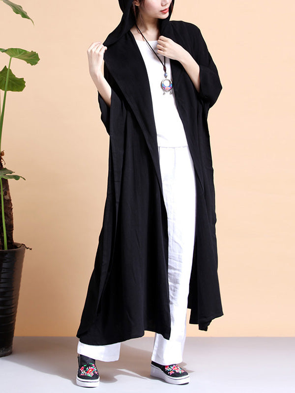 Batwing Sleeve Open Front Loose Long Cape Coat 13