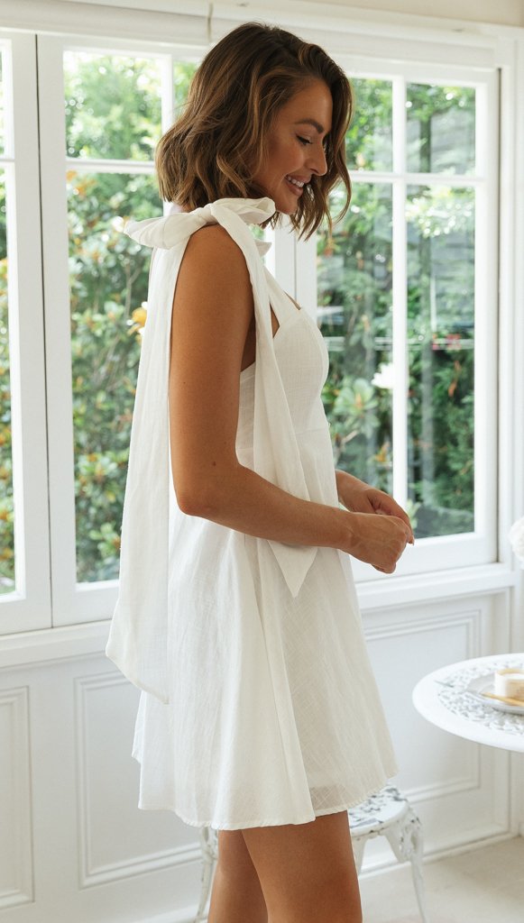 Pepper Pots Mini Dress White
