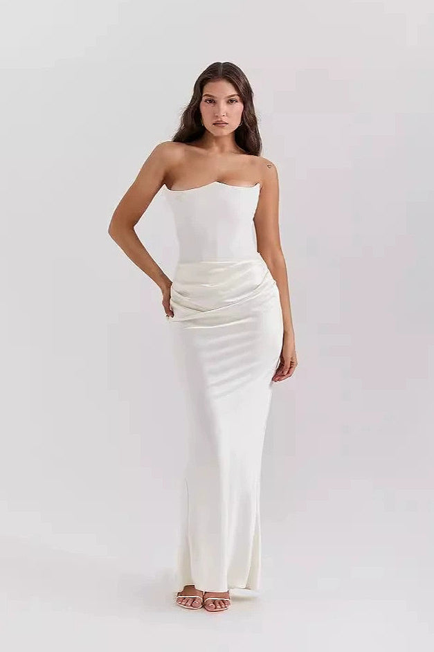 Strapless Backless Ruched Party Dress