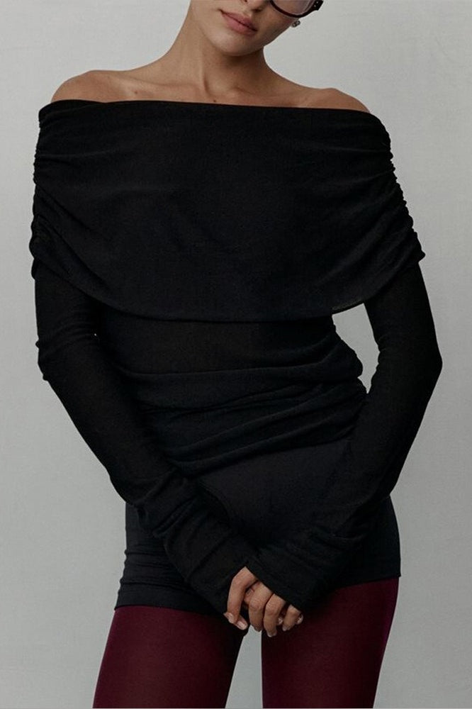 Off Shoulder Bodycon Knit Top