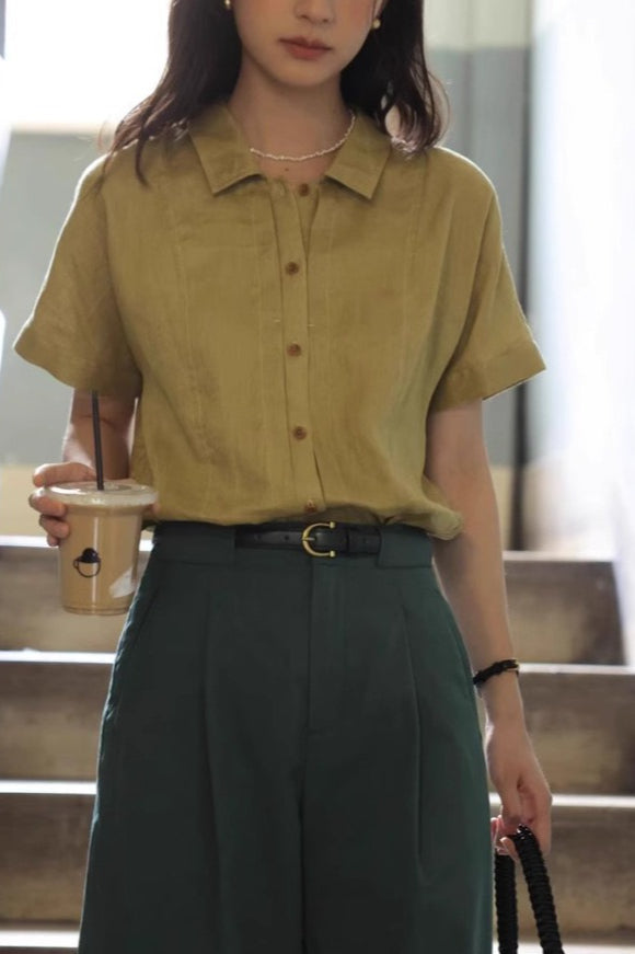 Vintage Linen Relaxed Blouse
