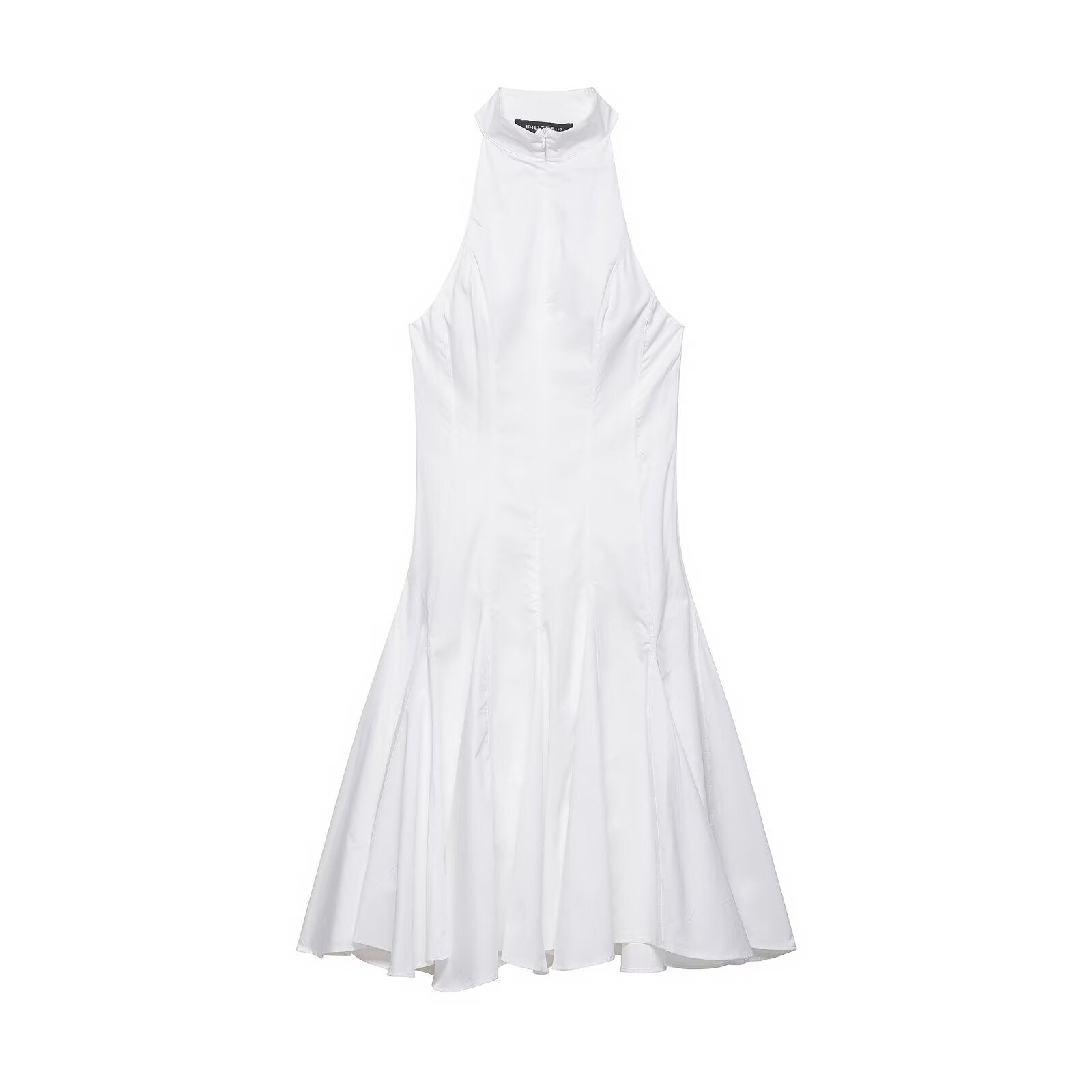 Women Clothing Spring Hanging Collar Triangle Cloth Midi Dress
