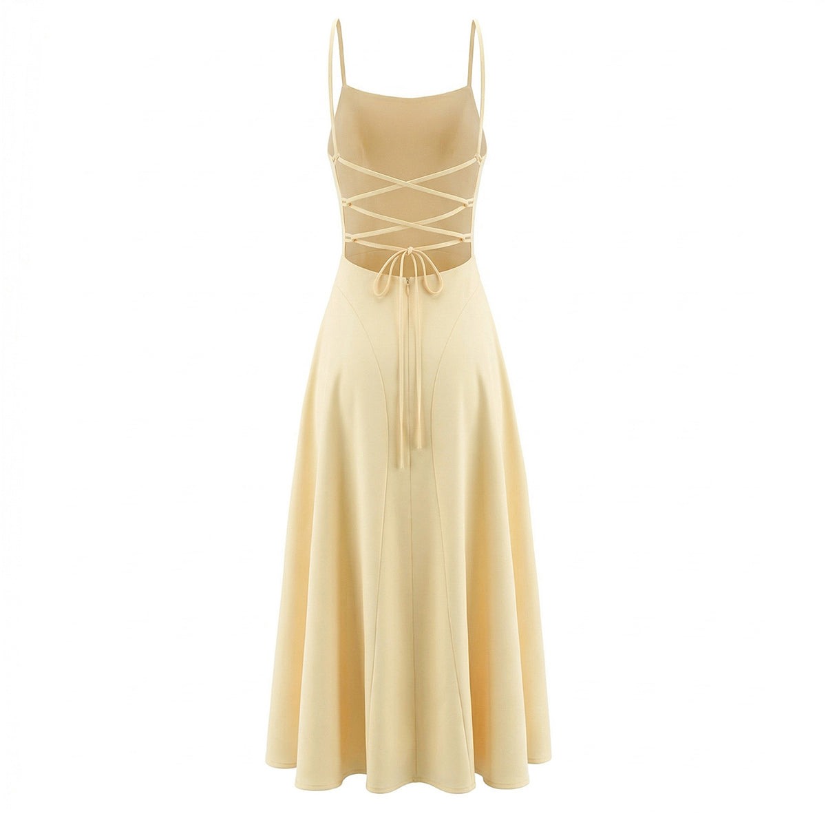 Women Clothing Western Classic All Match Tie Backless Dress