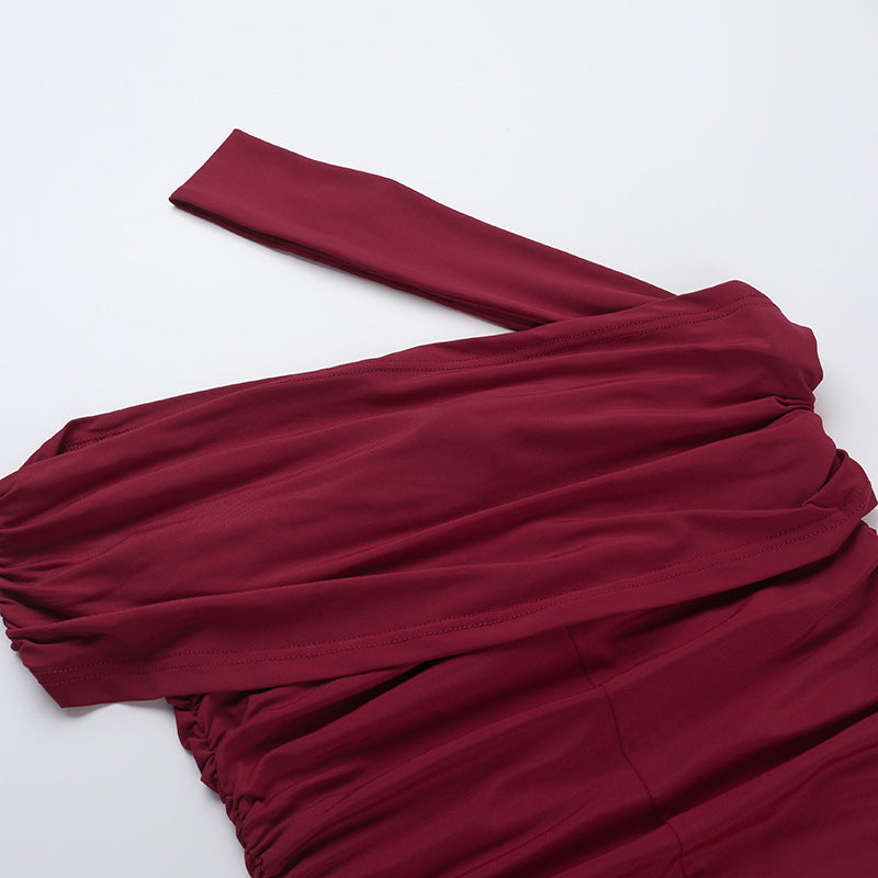Horres Midi Dress Maroon