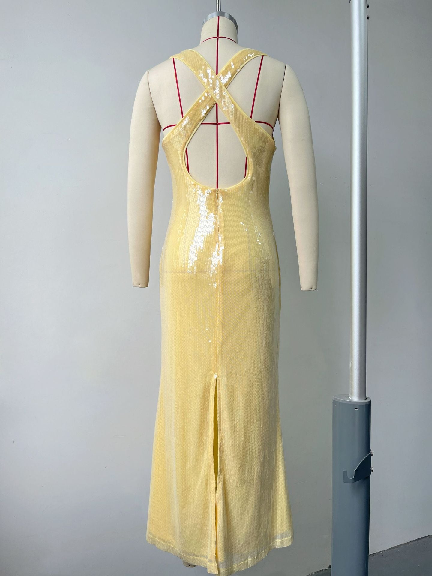 Hexed Bodycon Dress Yellow