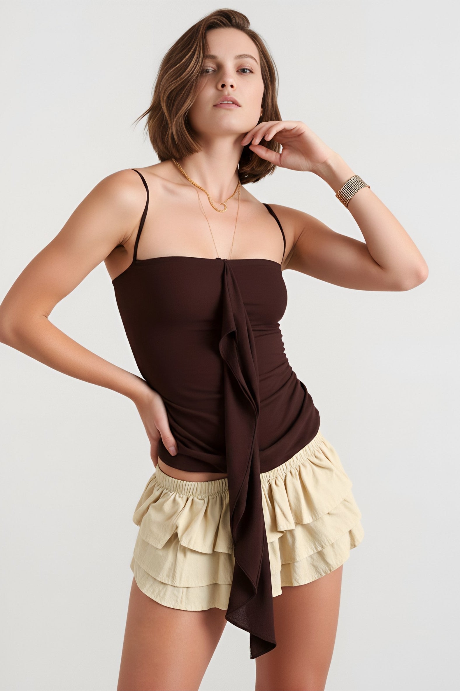 Slim fit panel tie cami top