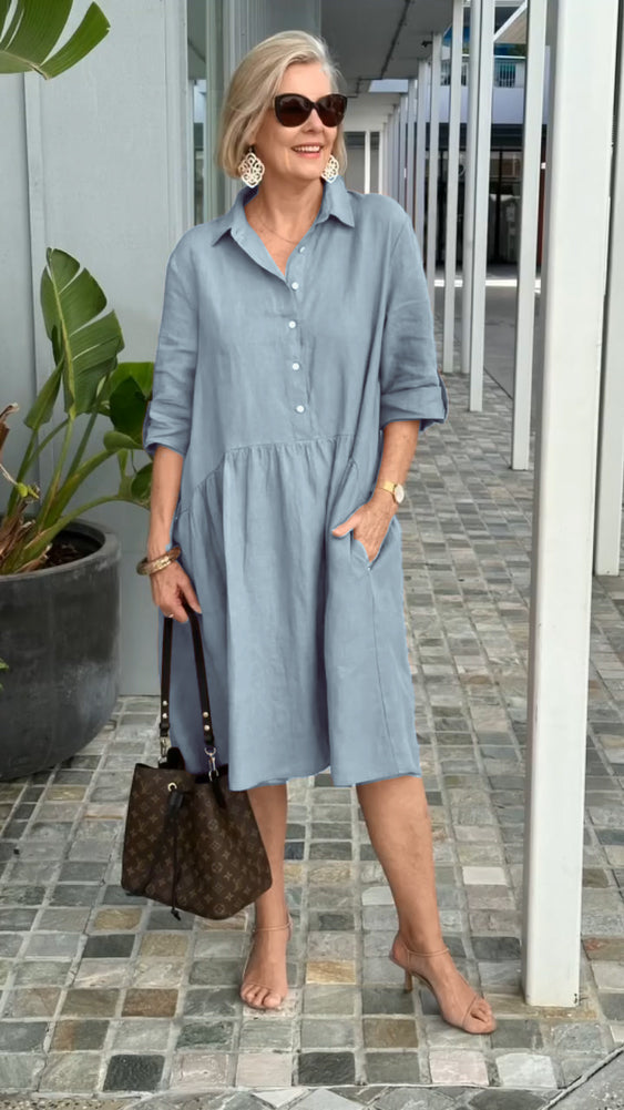 New Cotton linen casual dress