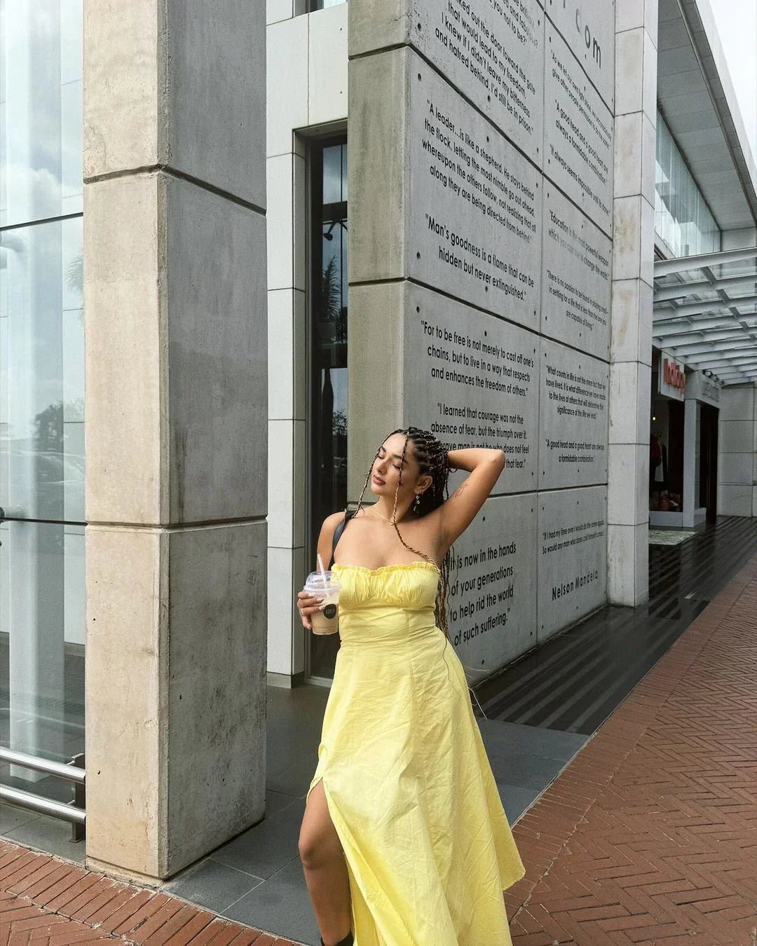 Loisa Lemon Corset Fit Midi Dress