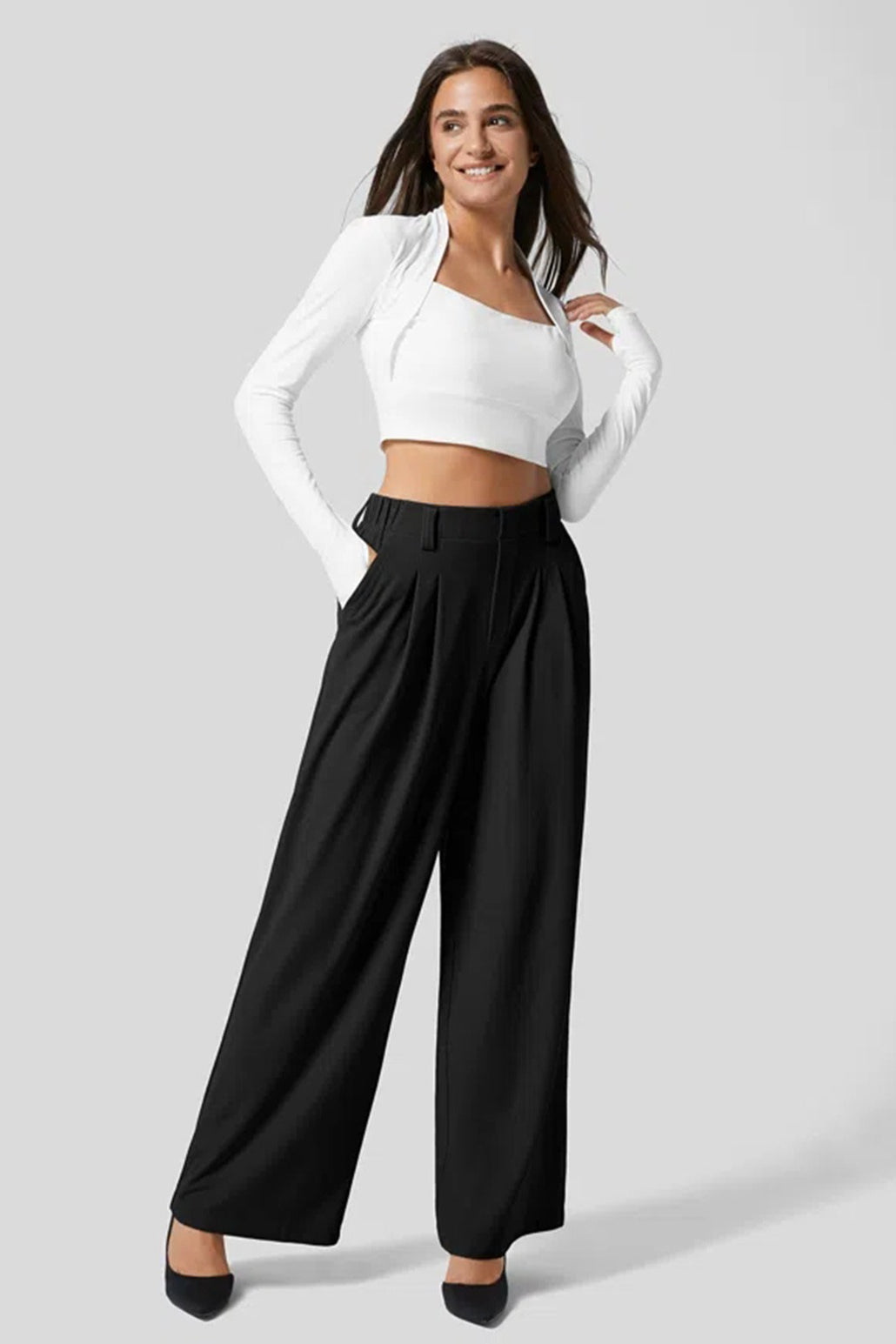 Hip Slimming Wide Leg Relaxed Knit Pants