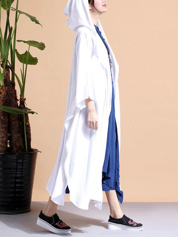 Batwing Sleeve Open Front Loose Long Cape Coat 15