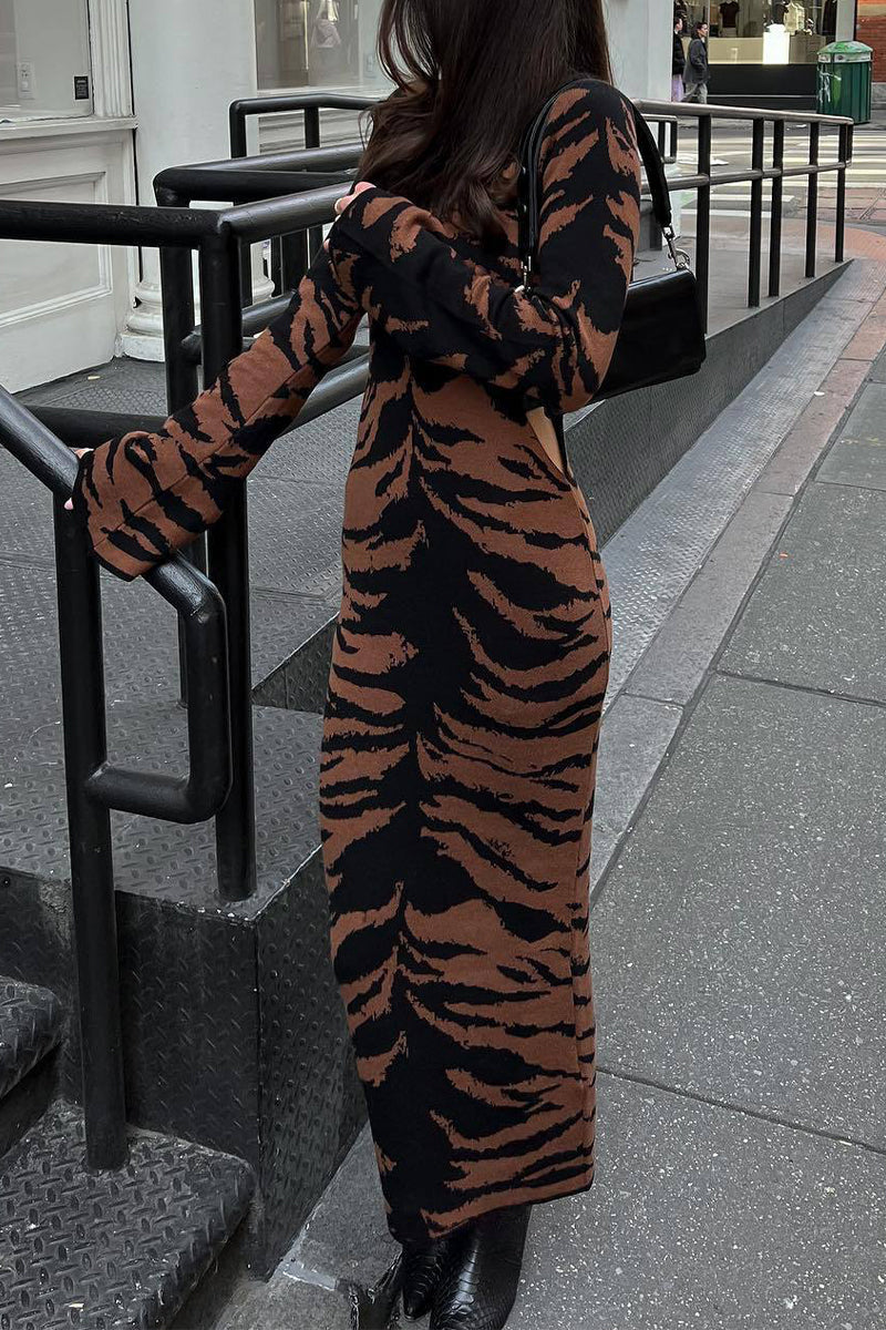 Juana Street Vintage Leopard Dress with Relaxed Fit and Streetwear Style