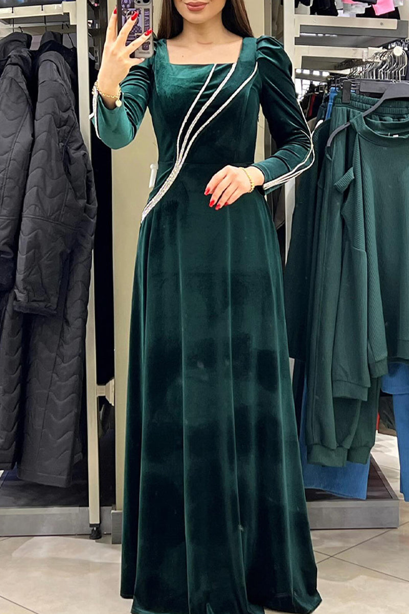 Alejandra Elegant Solid Patchwork Dress with Relaxed Fit and Boutique Fashion Look