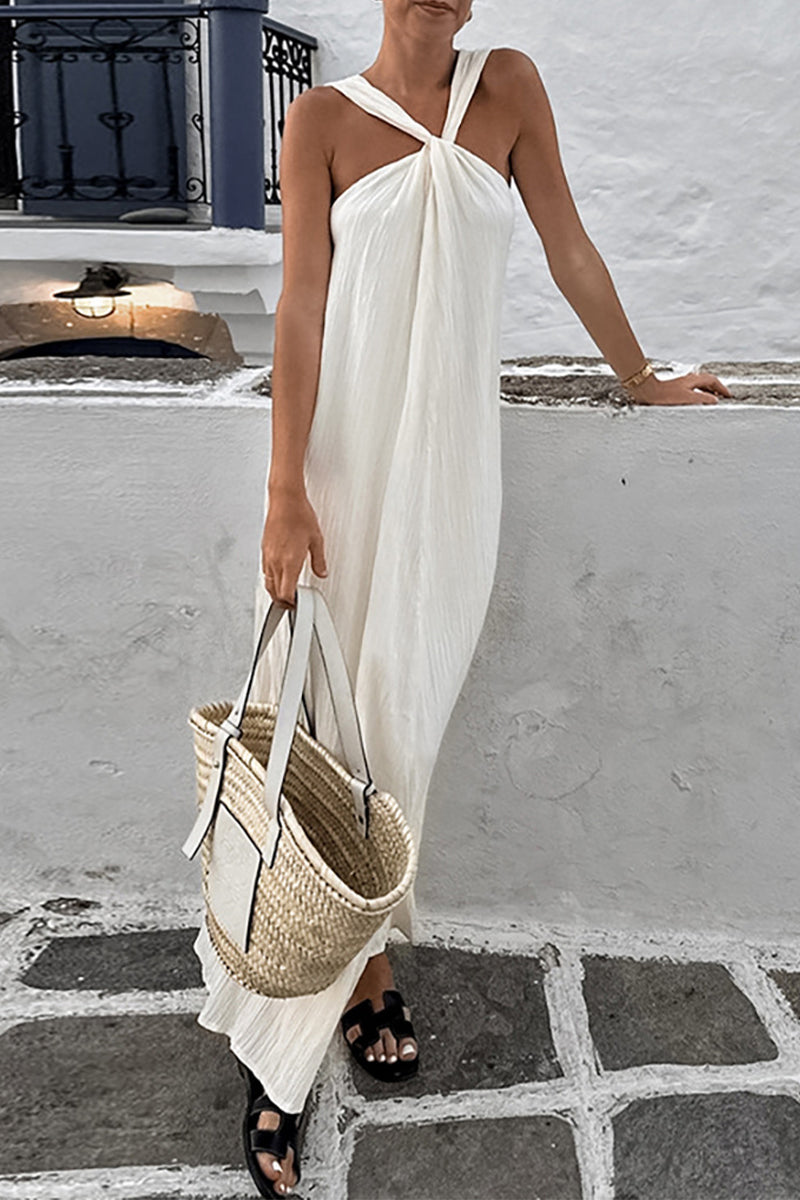 Giovanna Timeless Casual, , Plain, Sleeveless Dresses with Pleats Premium Wardrobe Essential