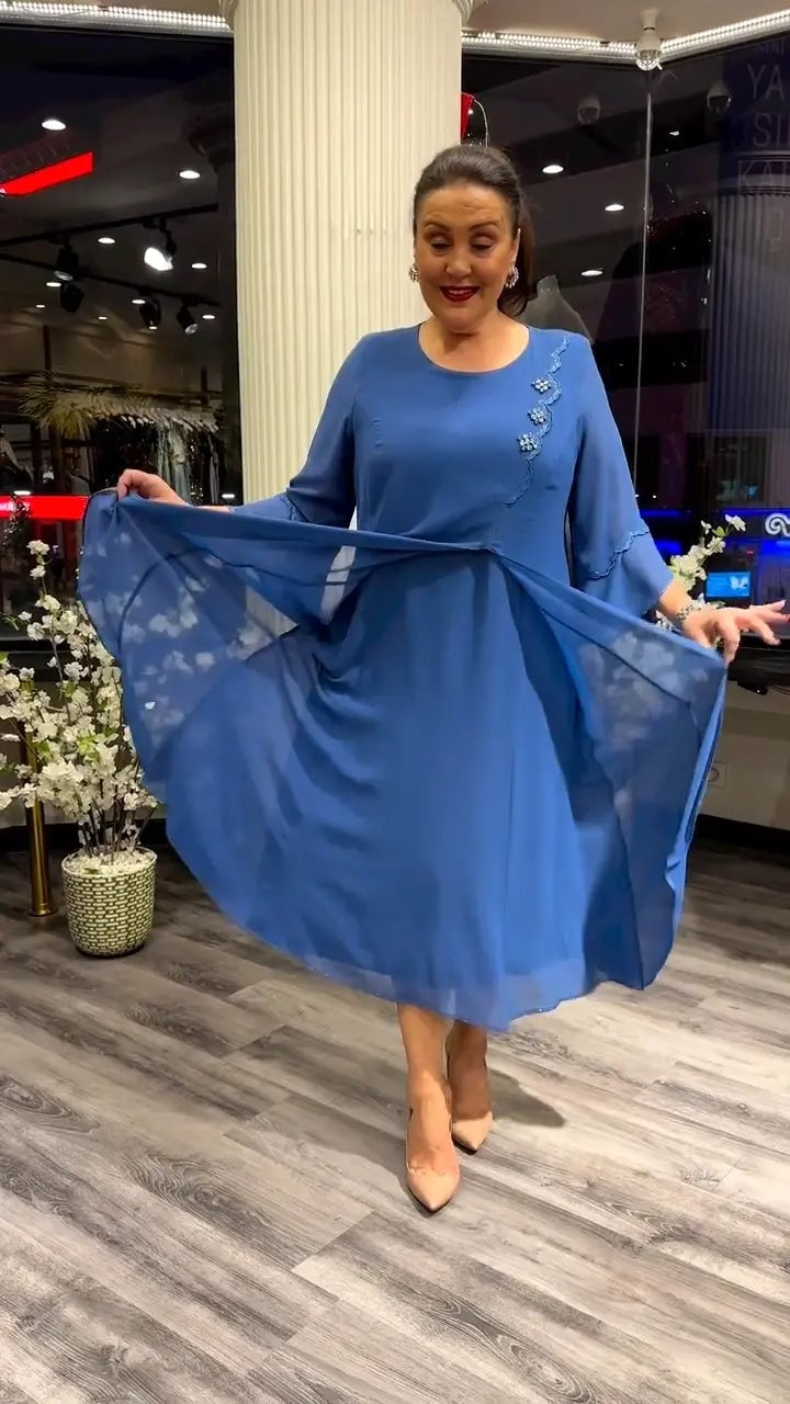 chiffon solid color loose dress