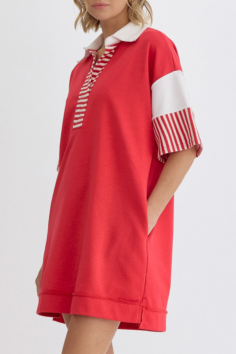 Encarni Casual Striped Pocket Dress with Relaxed Fit and Modern Casual Wear