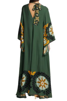 Milagros Exclusive Magnifico Printed Maxi Dress Green Boutique Collection