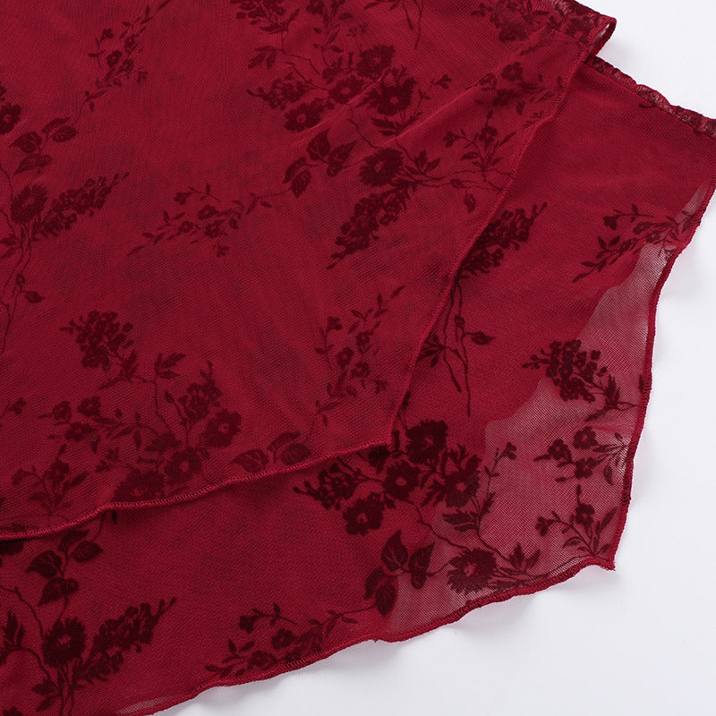 Beverly Mini Dress Maroon