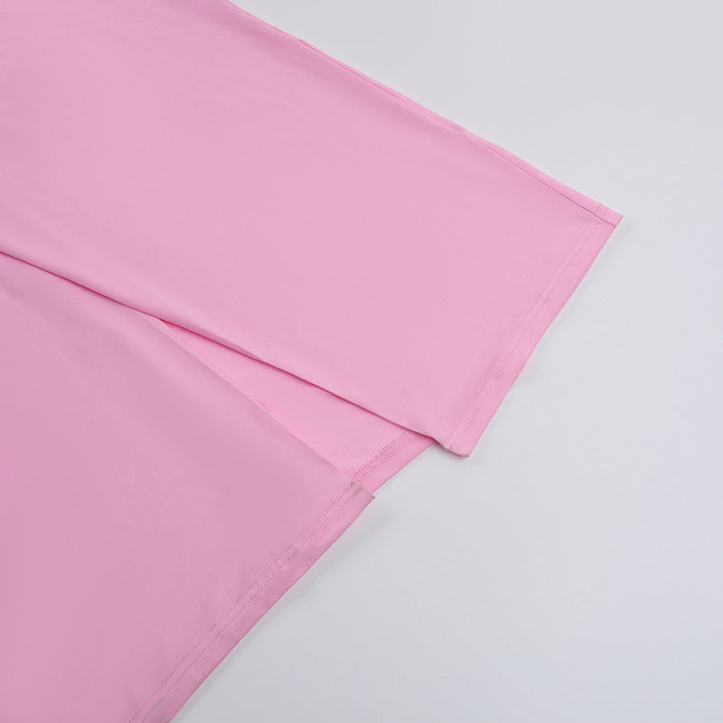 Rosier Slit Dress Pink