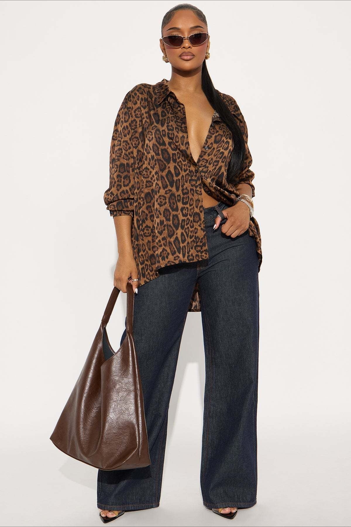 Leopard Print Loose Retro Blouse