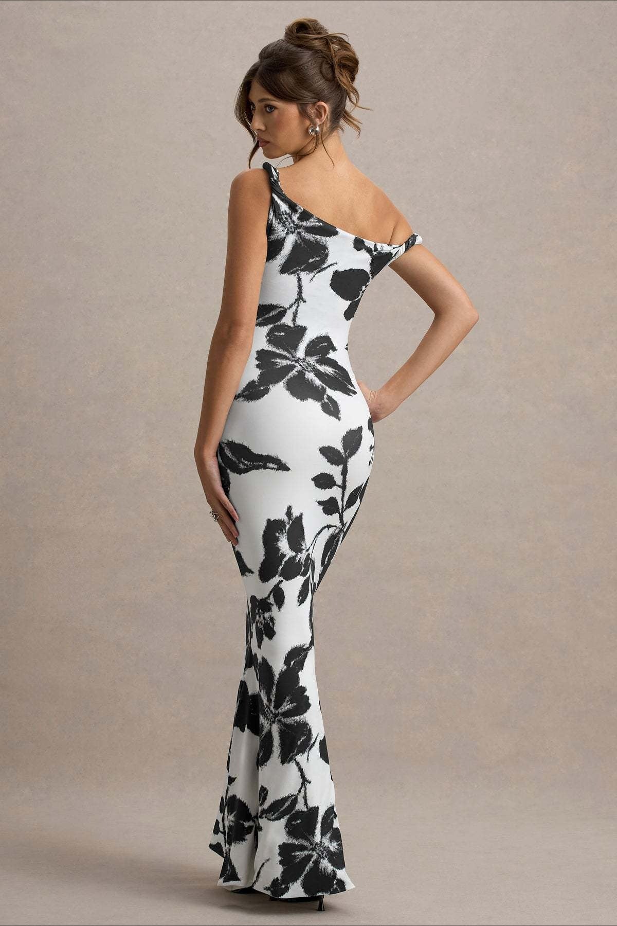 Print OneShoulder Bodycon Party Dress