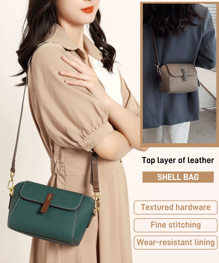 WLight luxury soft leather trendy and versatile crossbody bag